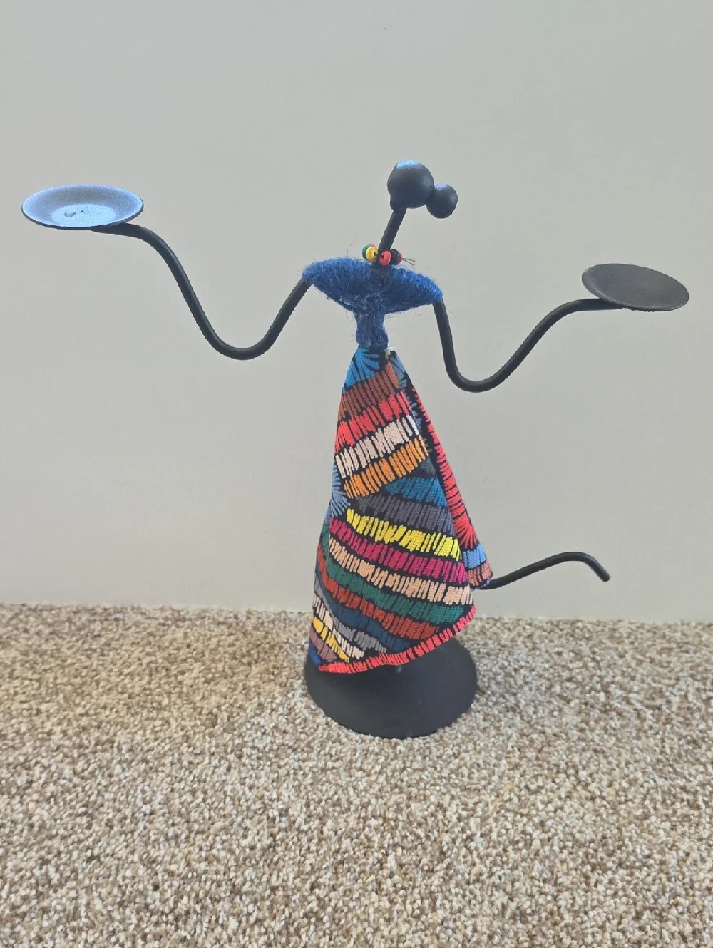 Metal Candle Holders - African Girl Stylish Tea Light Holders -  Set Of   2